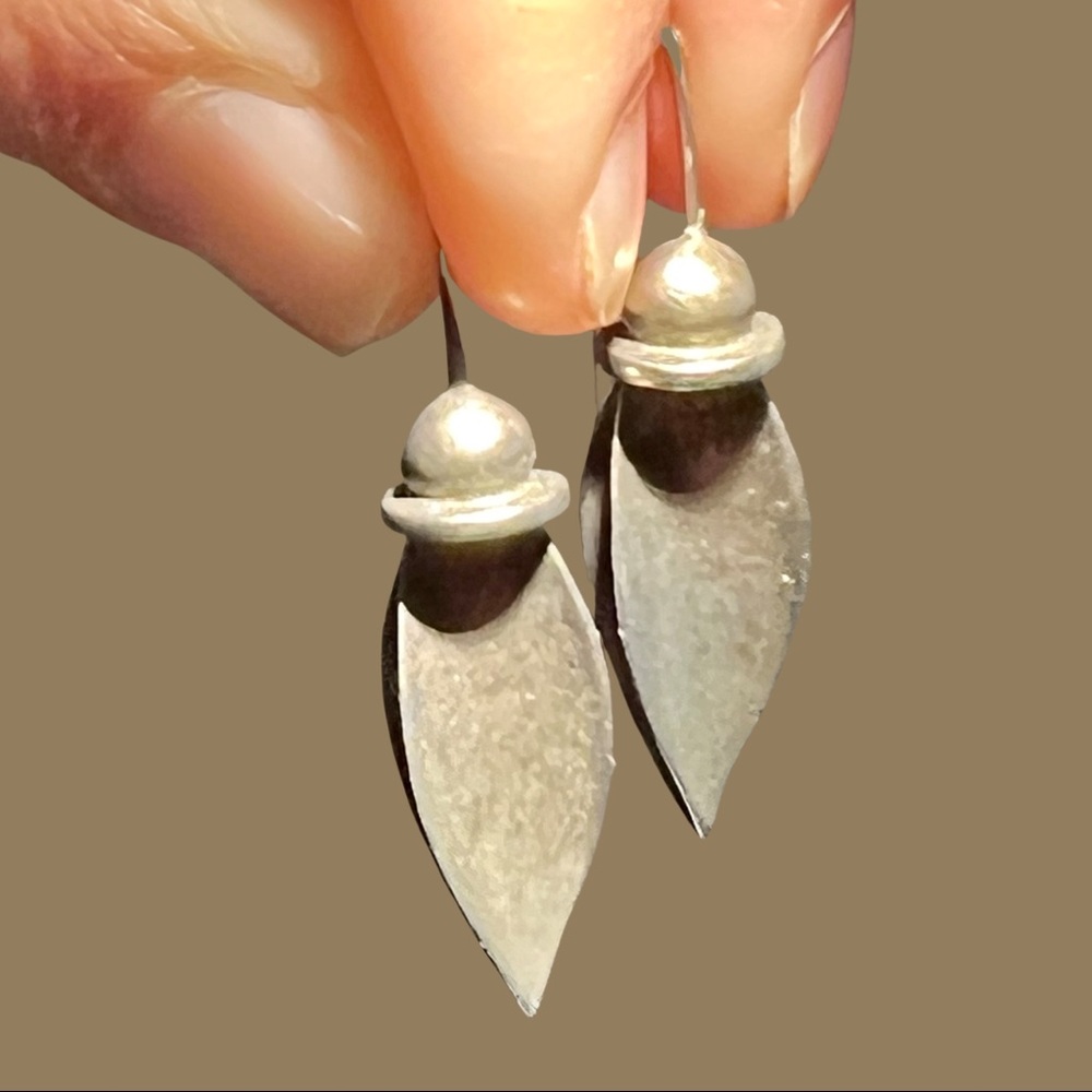 Vintage Silver Tribal Drop Earrings
